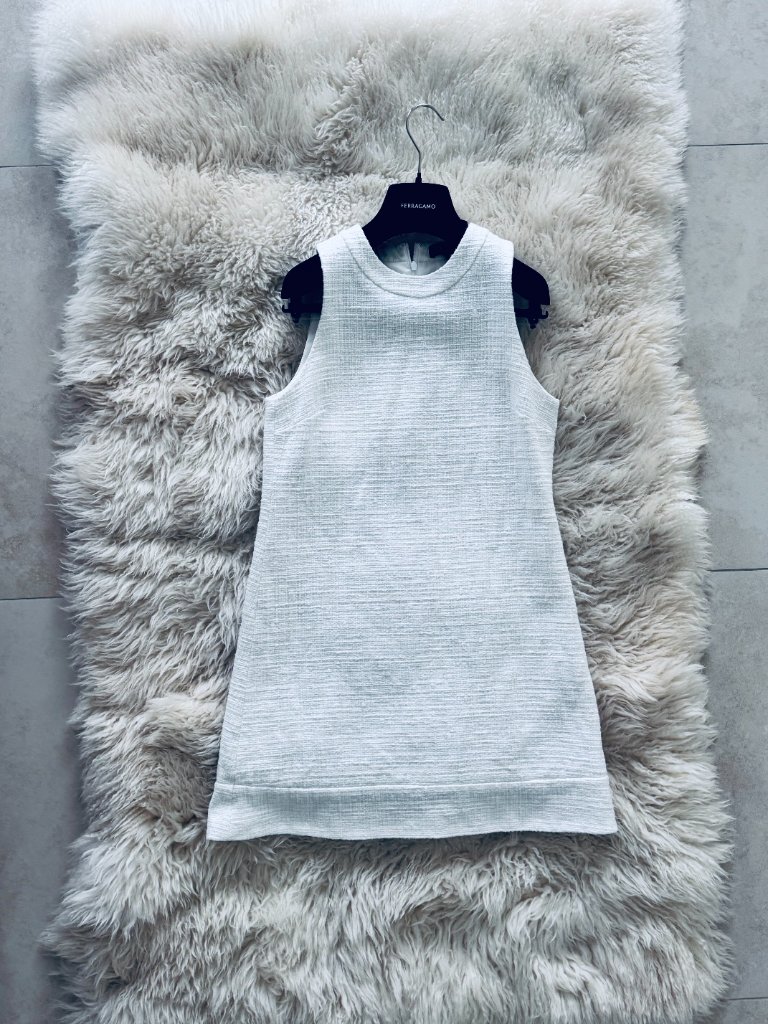 Theory Little White Tweed Dress, Size 2